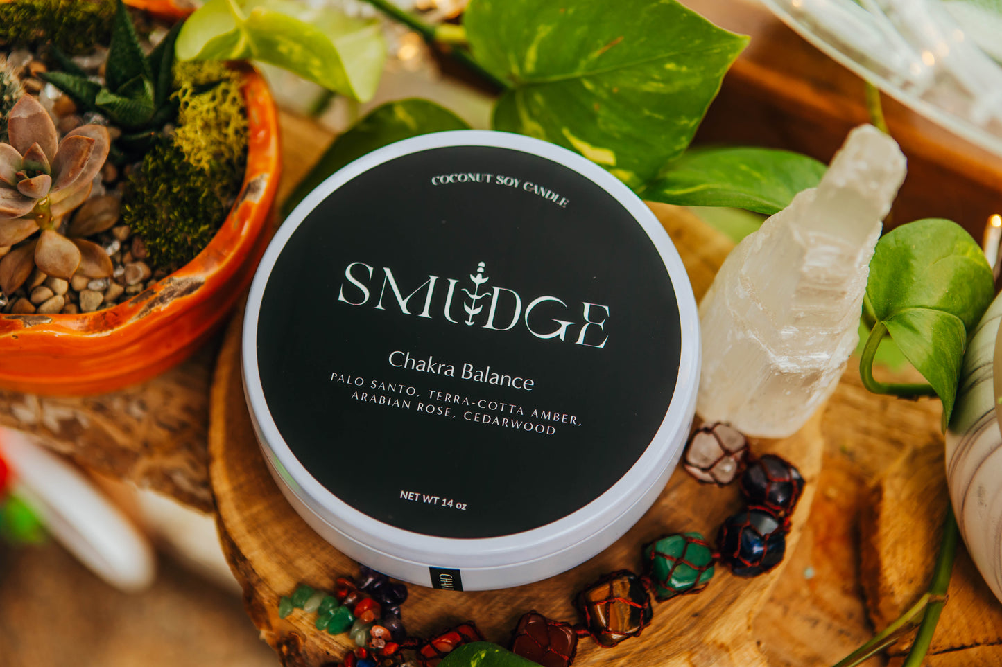 Chakra Balance Wooden Wick Candle 14oz