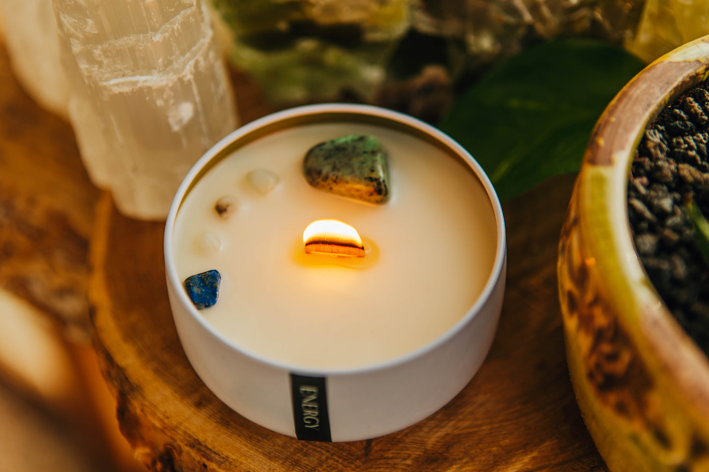 Energy Wooden Wick Candle 6.5oz