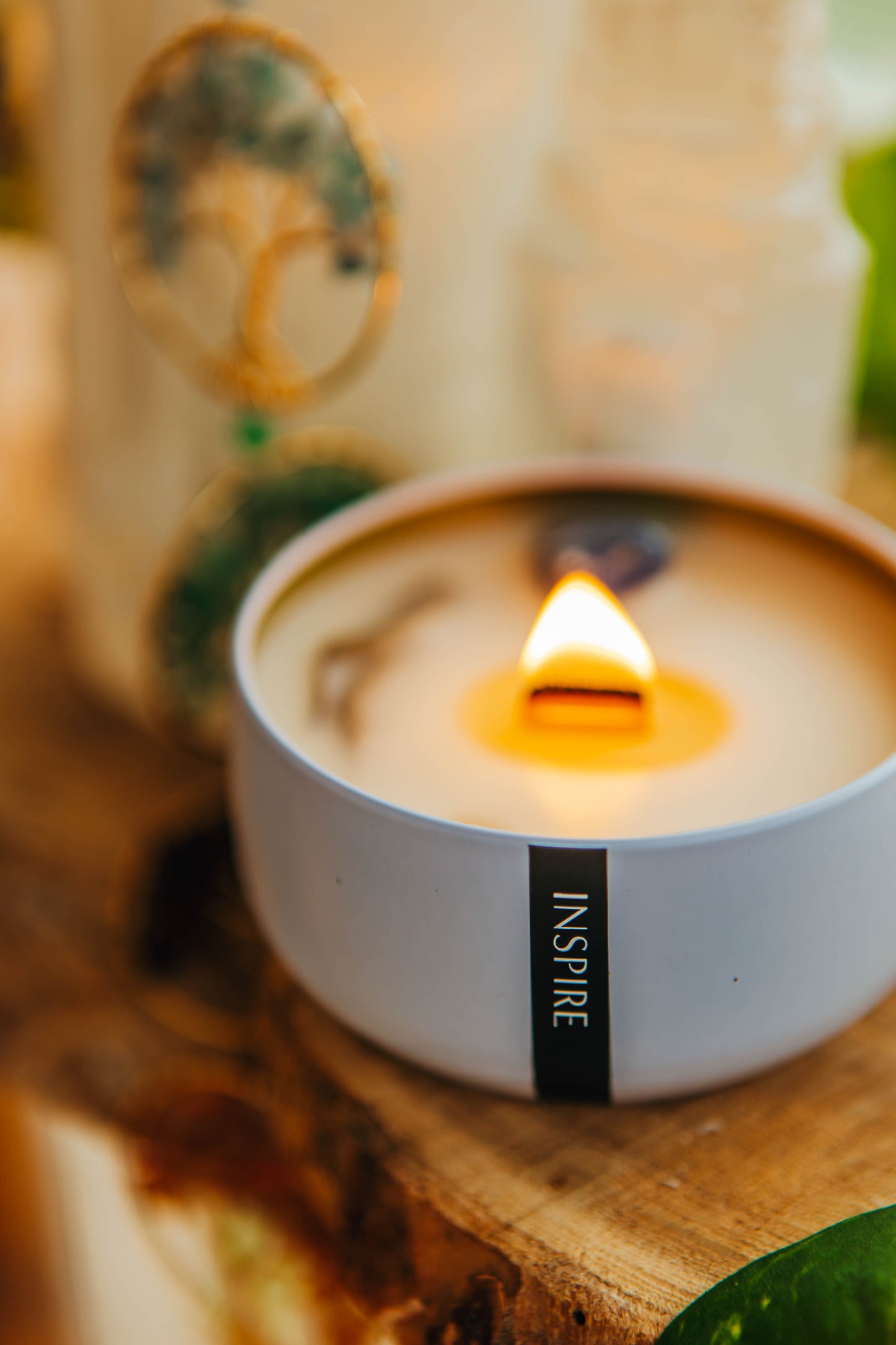 Inspire Wooden Wick Candle 6.5oz