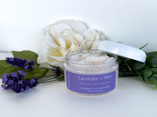 Load image into Gallery viewer, Lavender + Mint - Foaming Sugar Scrub 5oz Jar
