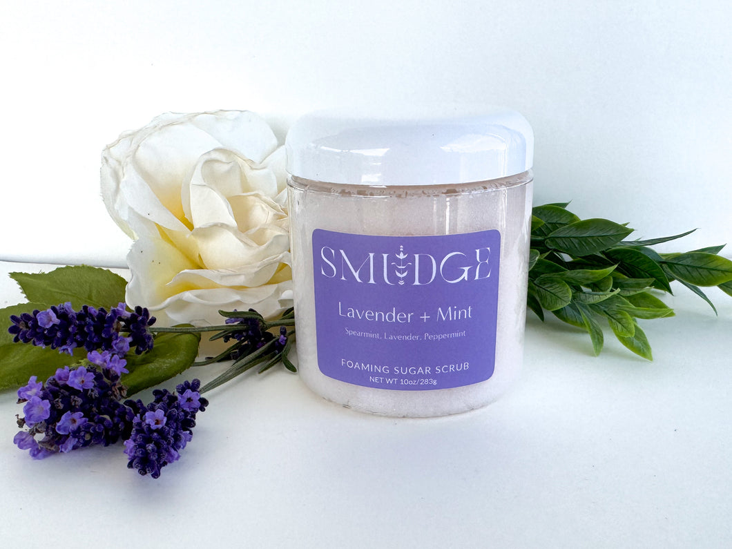 Lavender + Mint - Foaming Sugar Scrub 10oz Jar