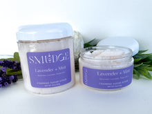 Load image into Gallery viewer, Lavender + Mint - Foaming Sugar Scrub 10oz Jar
