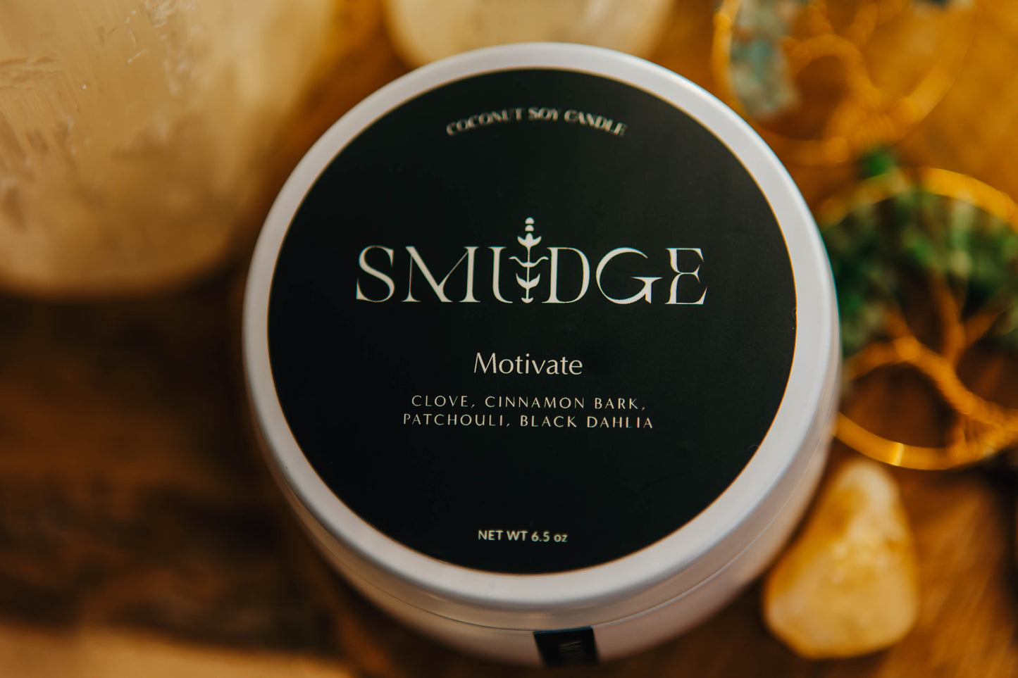 Motivate Wooden Wick Candle 6.5oz