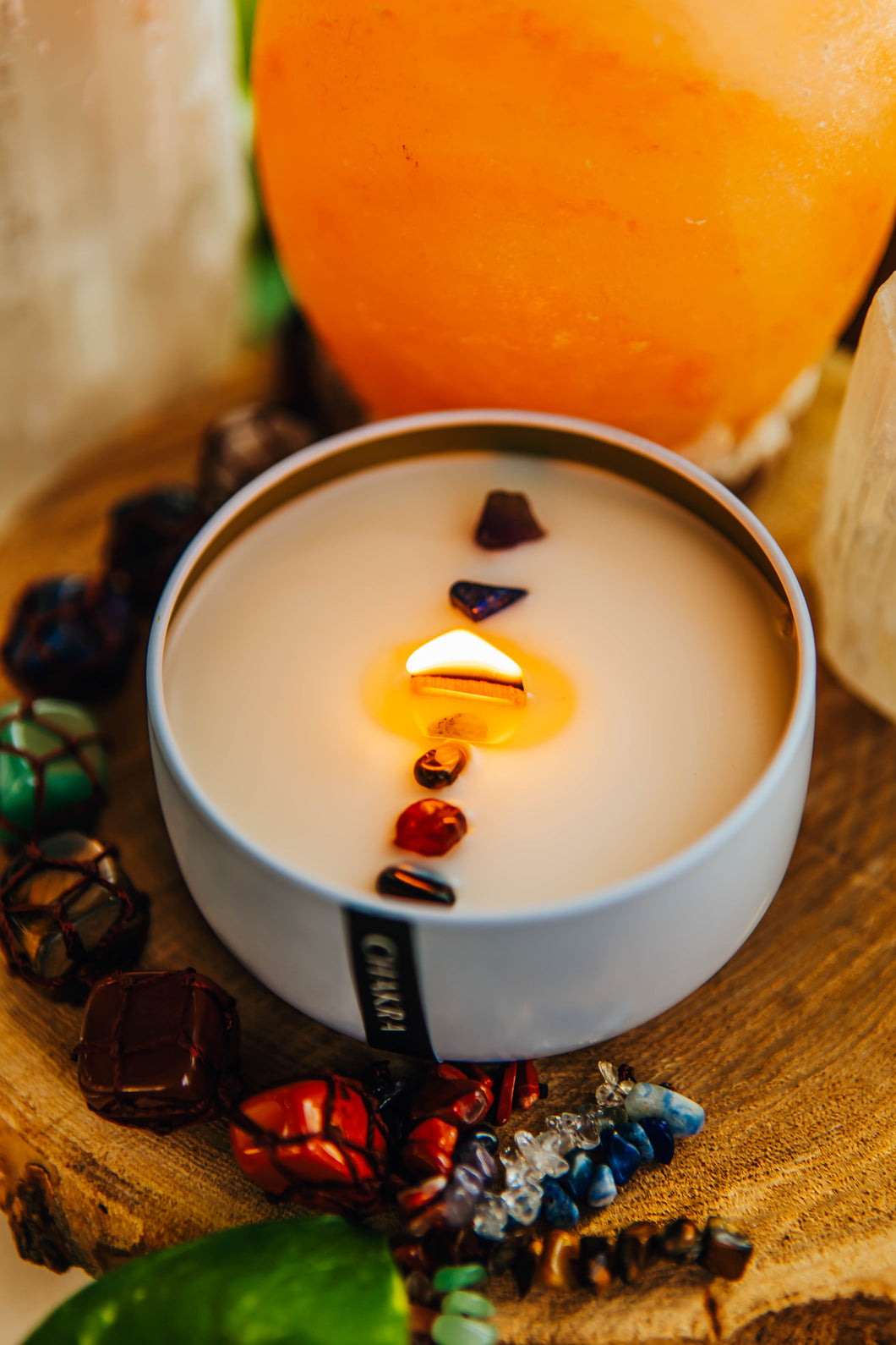 Chakra Balance Wooden Wick Candle 6.5oz