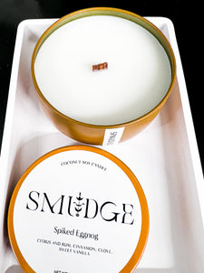 Spiked Eggnog Wooden Wick Candle 6.5oz